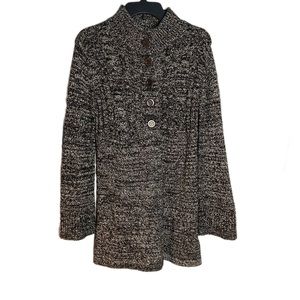 Style & Co Black and White Knit Sweater Coat Size XS